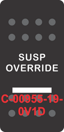 "SUSP OVERRIDE"  Black Switch Cap single Small White Lens ON-OFF